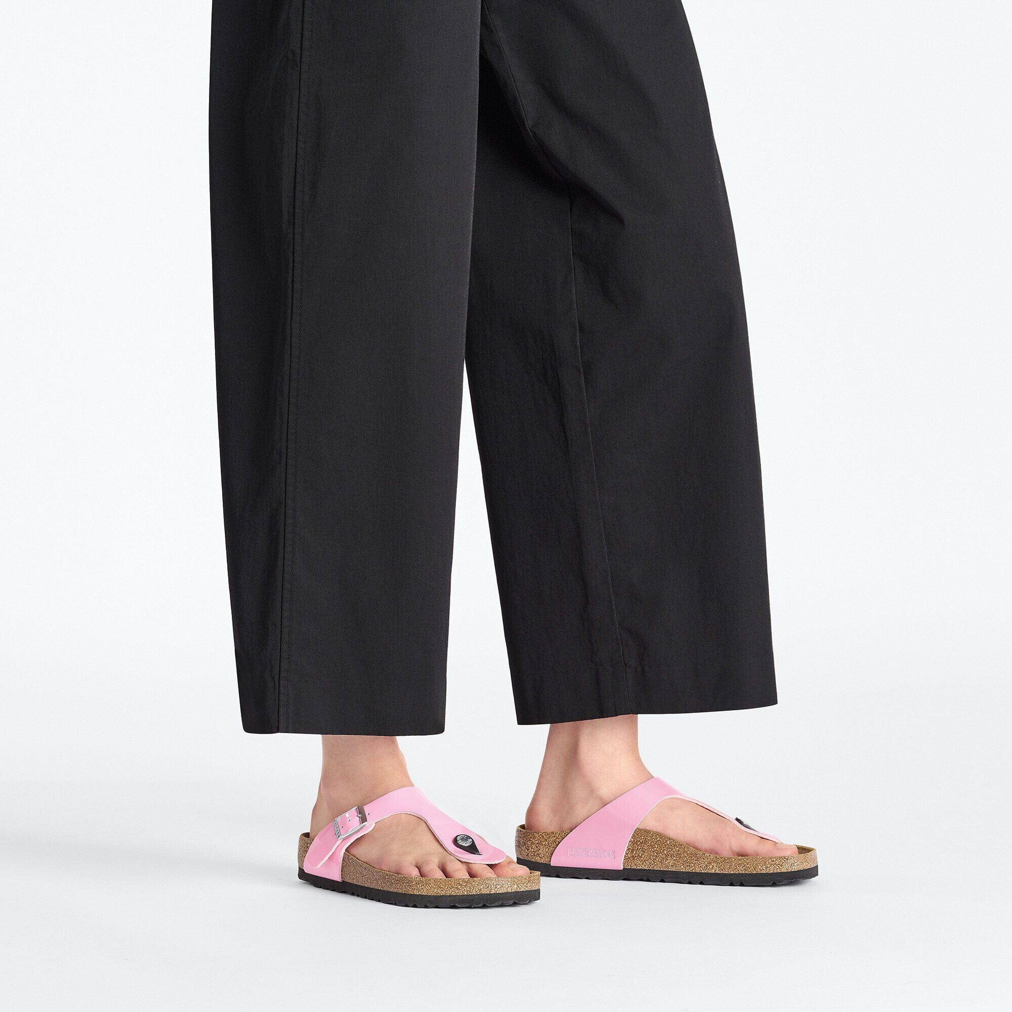 Birkenstock Gizeh Sandals- Patent Candy Pink/ Black - Image 8