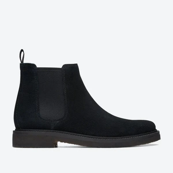 Clarks Men's Clarkdale Easy Chelsea Boots- Black Suede