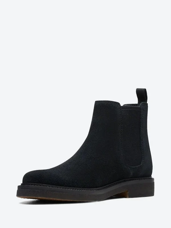 Clarks Men's Clarkdale Easy Chelsea Boots- Black Suede - Image 4