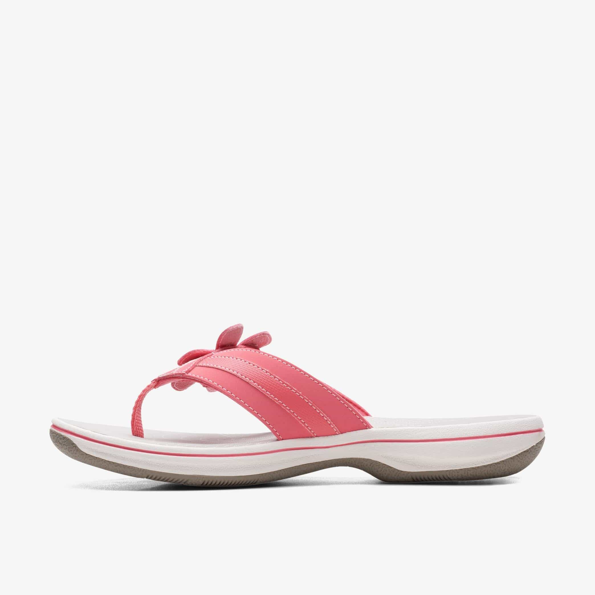 Clarks Women's Brinkley Flora Flips- Bright Coral - Image 2