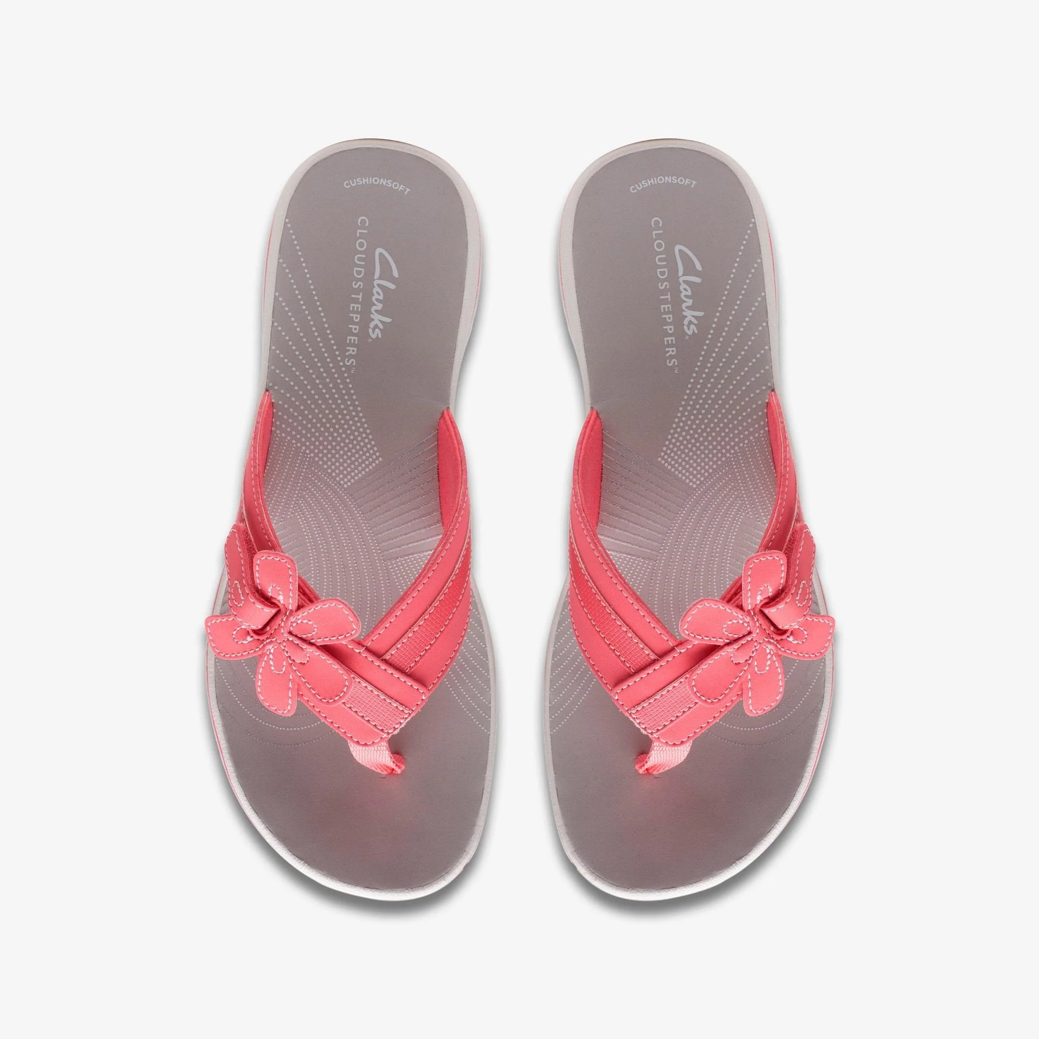 Clarks Women's Brinkley Flora Flips- Bright Coral - Image 6