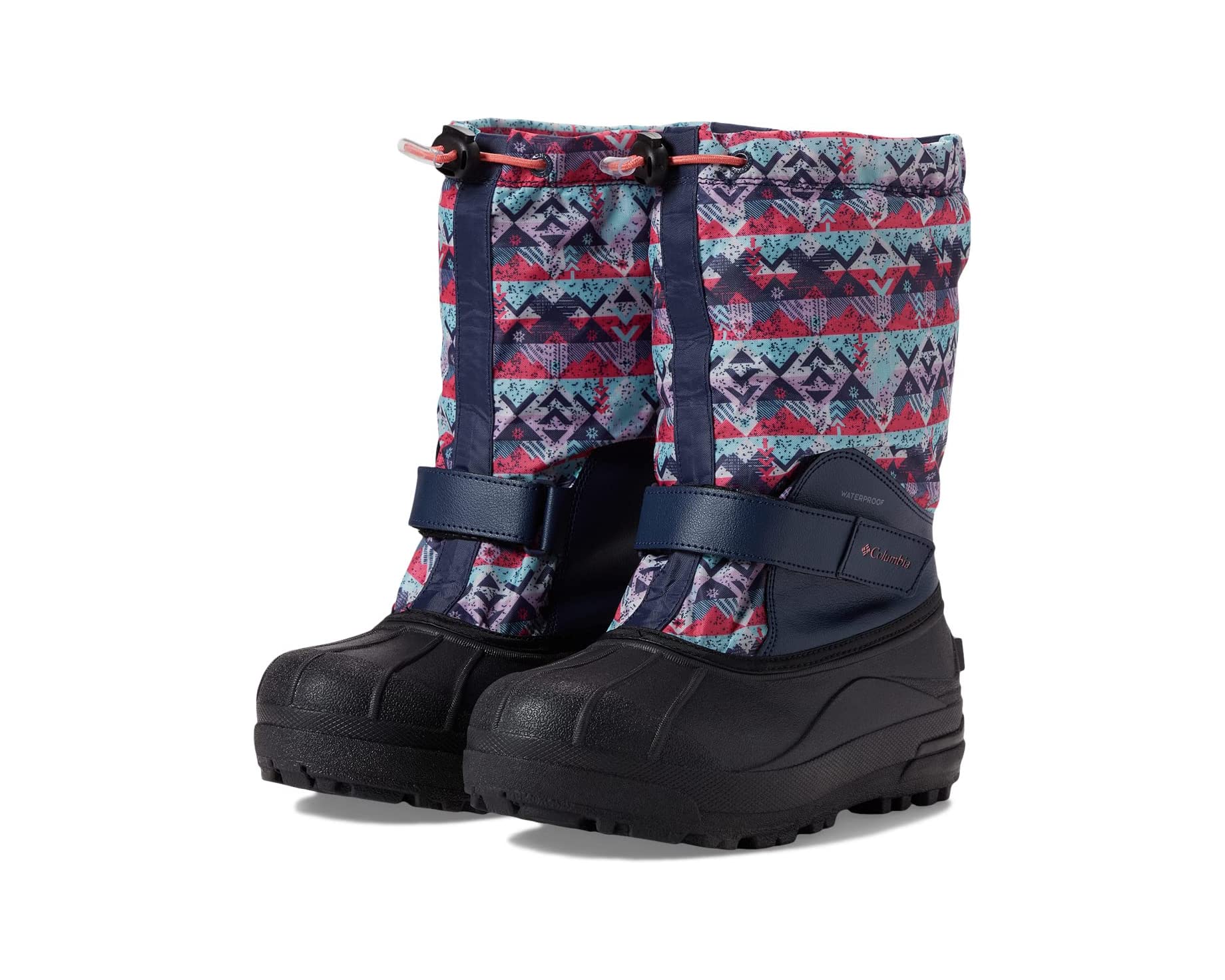 Columbia Kids Powderbug Forty Winter Boots- Nocturnal/ Blush Pink - Image 2