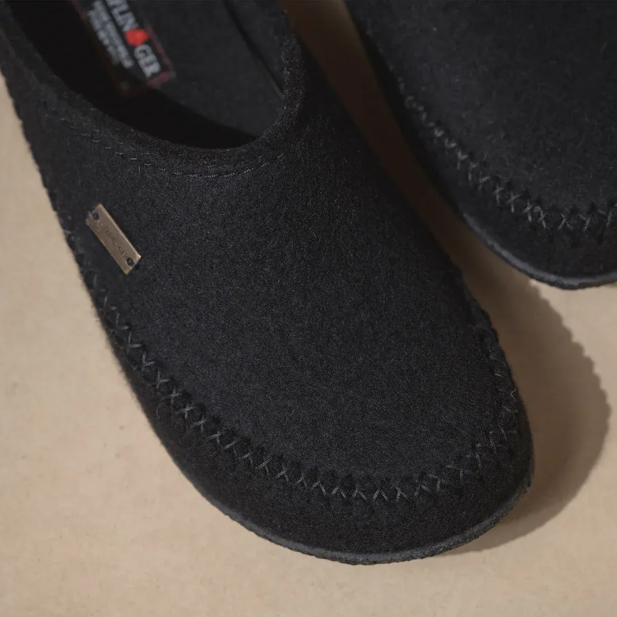 Haflinger Mens Fletcher Slippers- Black - Image 2