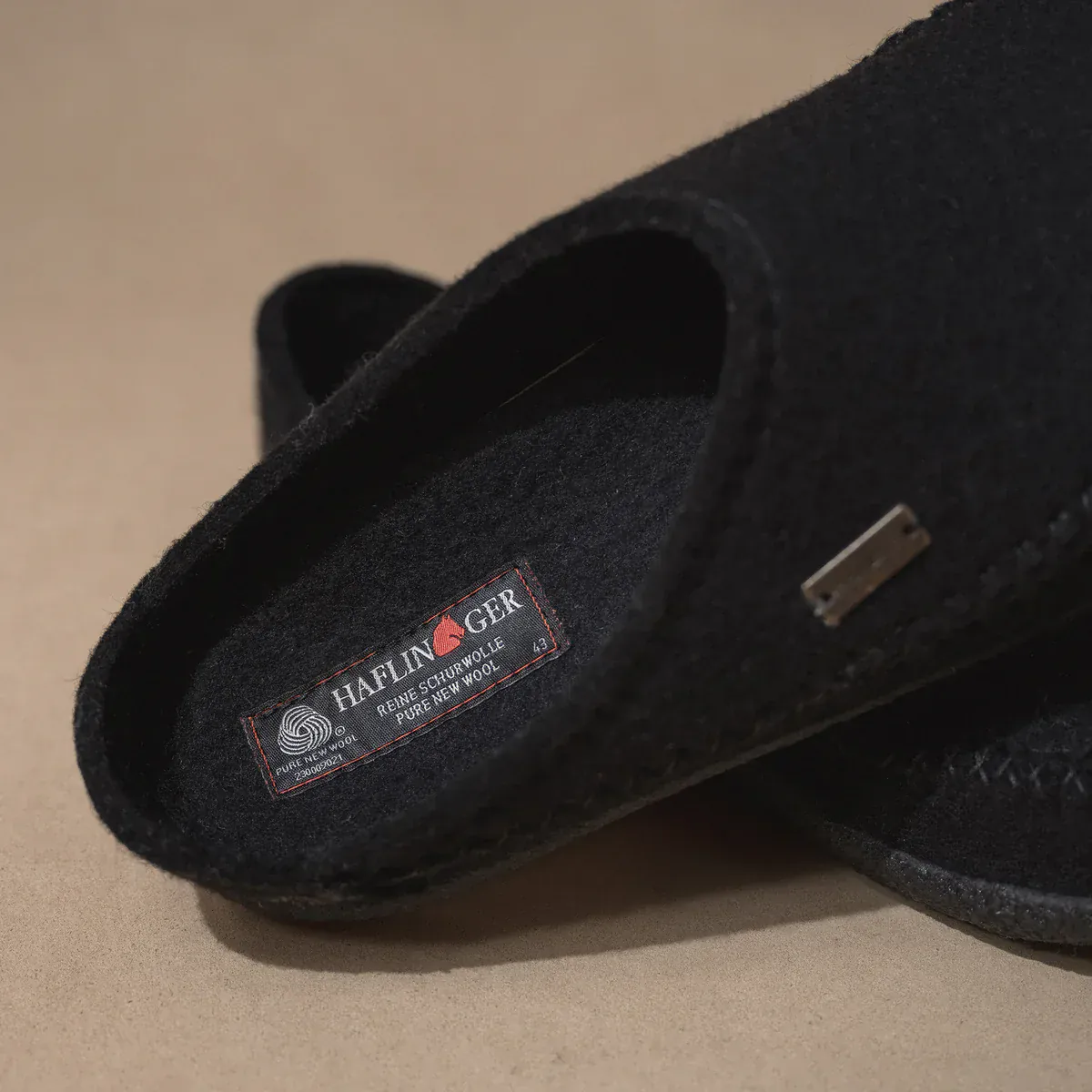 Haflinger Mens Fletcher Slippers- Black - Image 3
