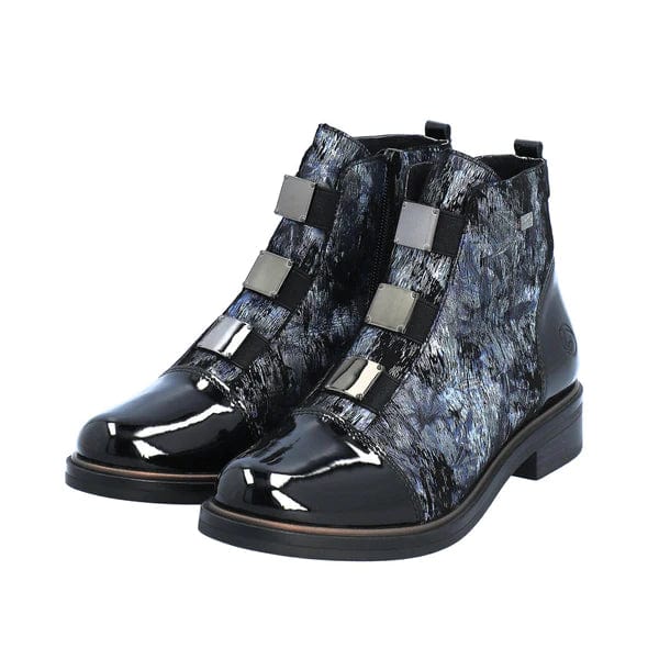 Remonte Women's D8383-14 Low Buckle Dress Boots- Blue Combi - Image 2