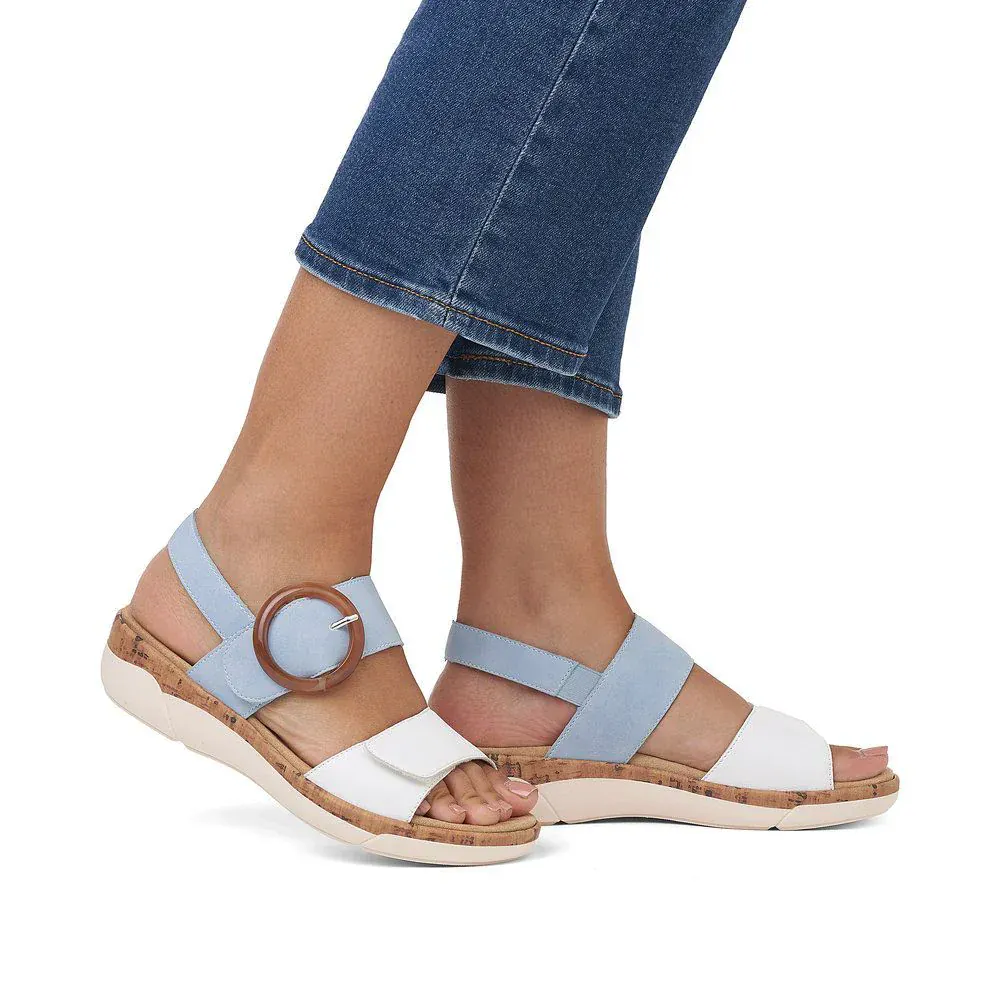 Remonte Women's R6853-10 Adjustable Sandals- Blue - Image 5