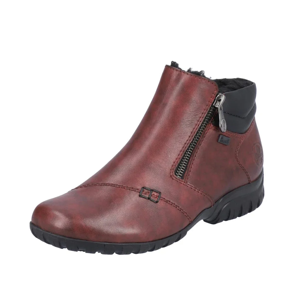 Rieker Women's L4655-35 Dual Zip Dress Boots- Red - Image 2