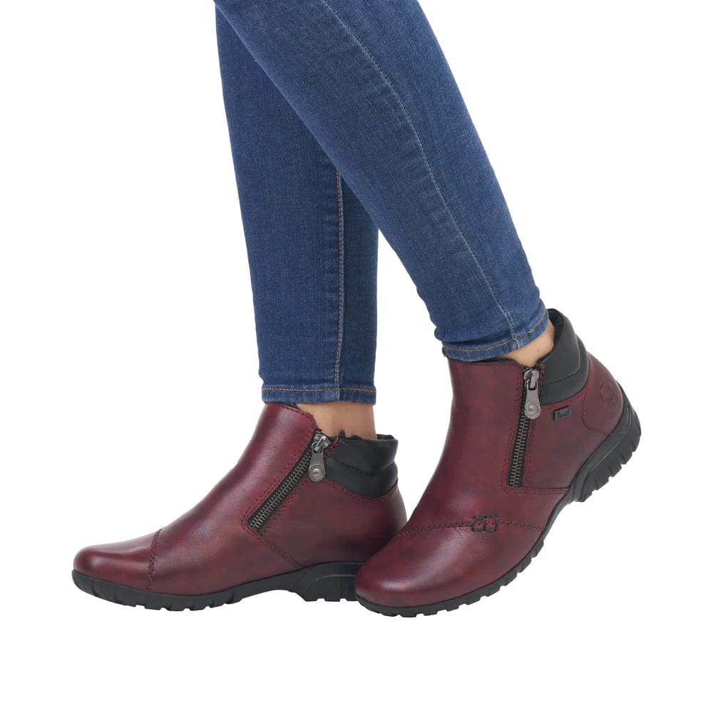 Rieker Women's L4655-35 Dual Zip Dress Boots- Red - Image 7