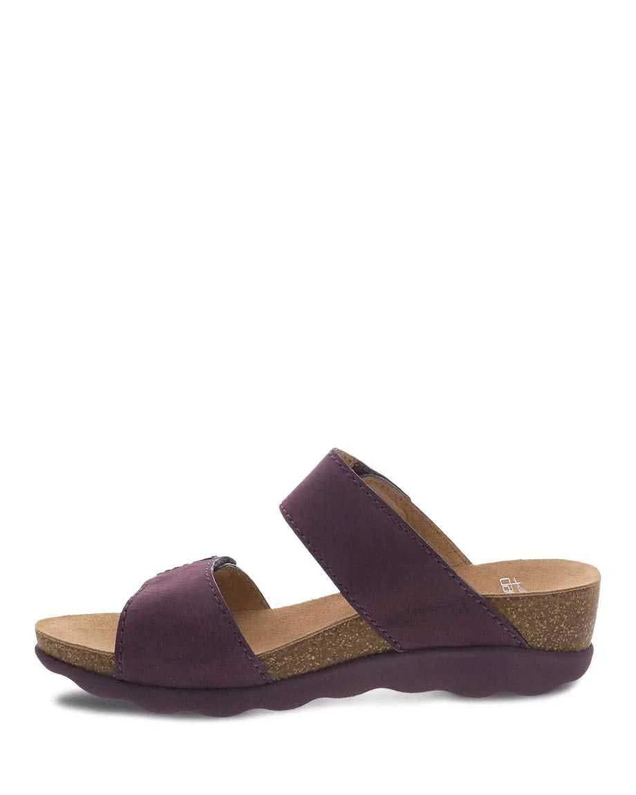 Dansko Women's Maddy Wedge Sandals- Purple Milled Nubuck - Image 2