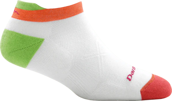 Darn Tough Women's No Show Tab Running Socks- White