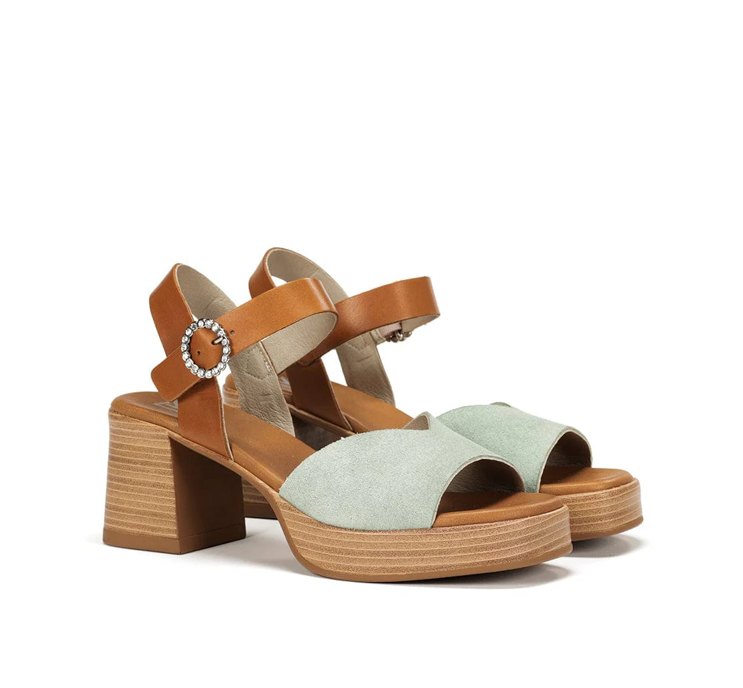 Dorking Women's Cati Diamond Platform Heels- Frog/ Cuero - Image 2