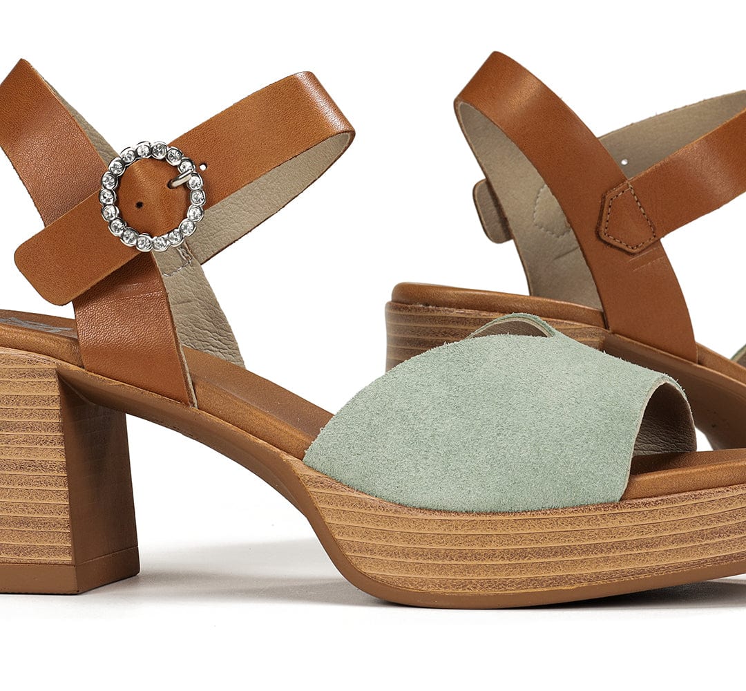 Dorking Women's Cati Diamond Platform Heels- Frog/ Cuero - Image 7
