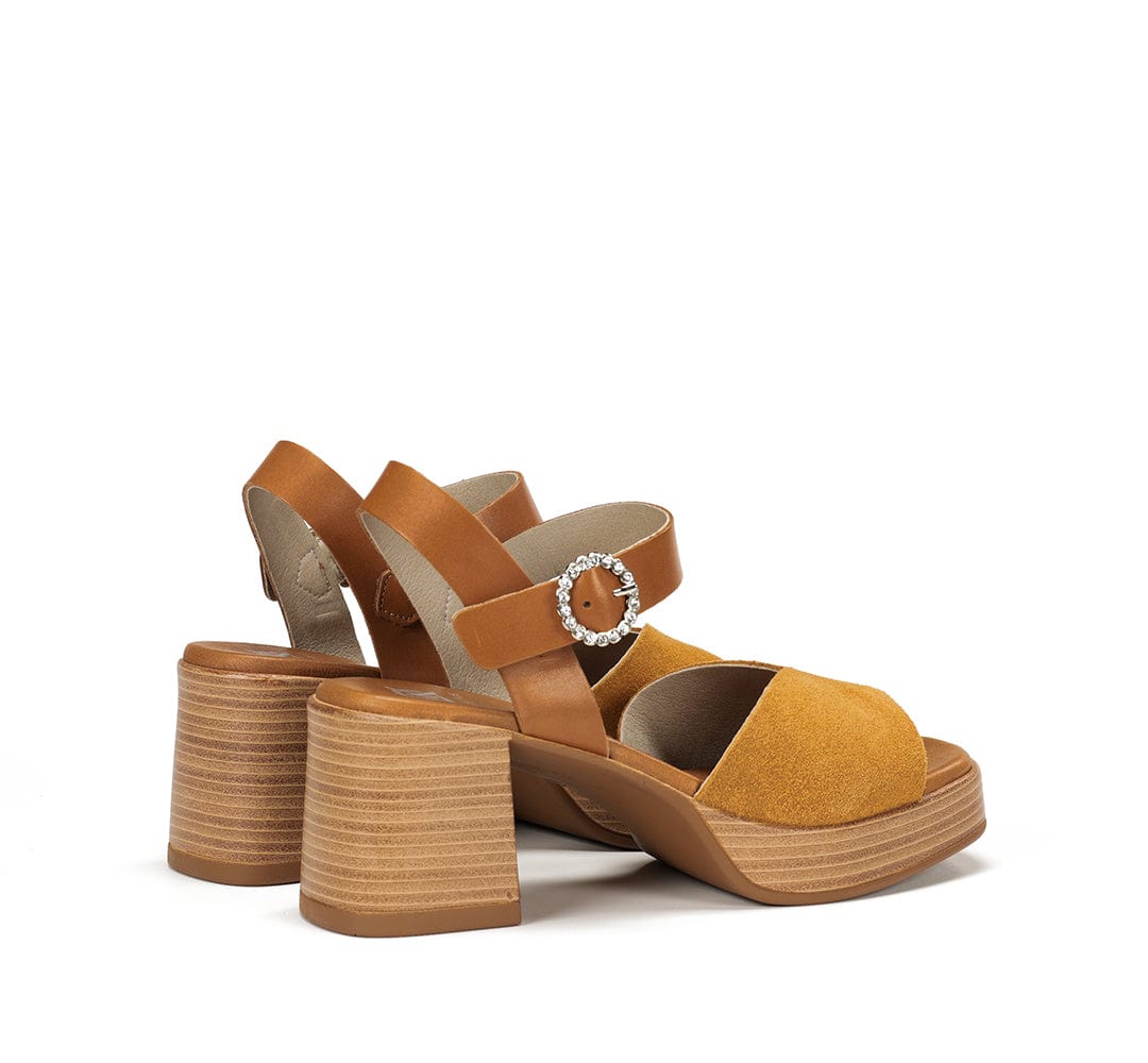 Dorking Women's Cati Diamond Platform Heels- Mostaza/ Cuero - Image 3