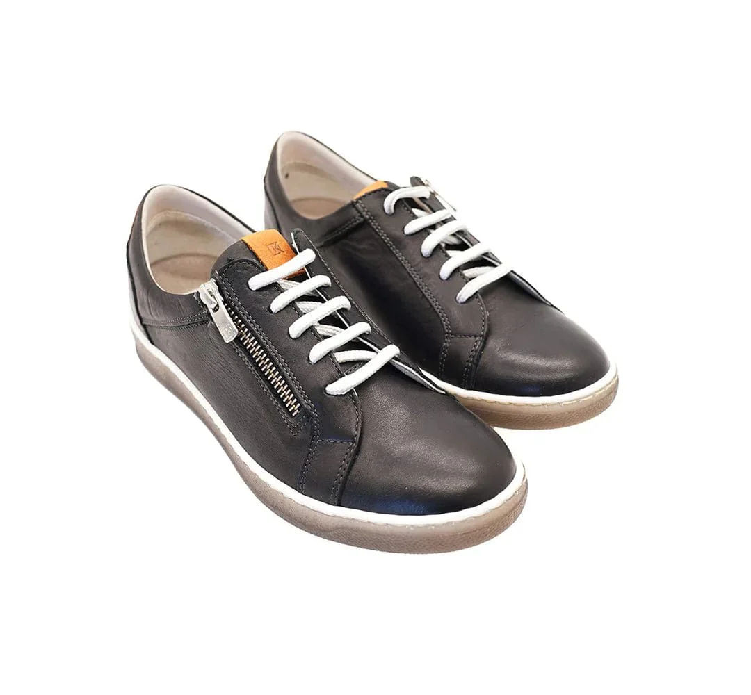 Dorking Women's Karen Lace & Zip Sneakers- Negro/ Camel - Image 3