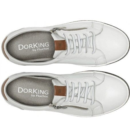 Dorking Women's Karen Lace & Zip Sneakers- Blanco/ Camel - Image 3