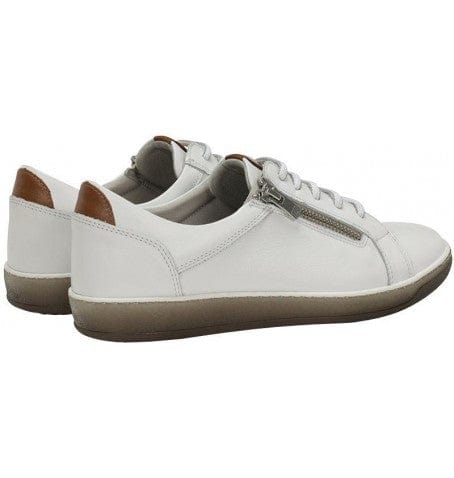 Dorking Women's Karen Lace & Zip Sneakers- Blanco/ Camel - Image 4