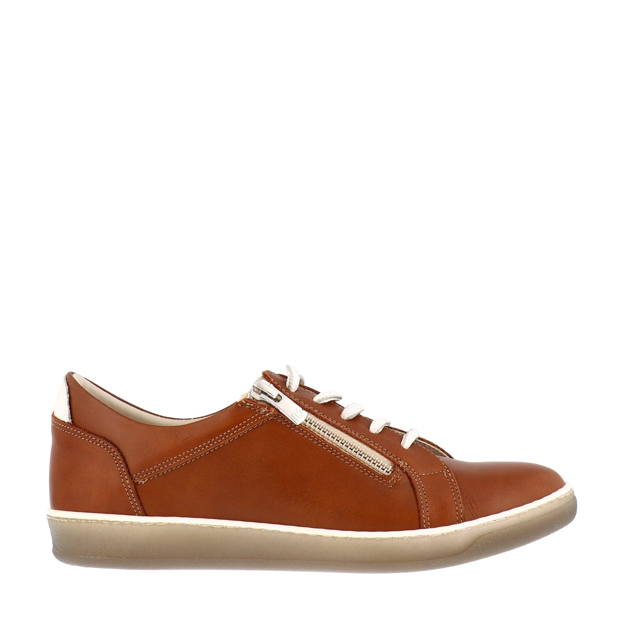 Dorking Women's Karen Lace & Zip Sneakers- Cuero/ Blanco