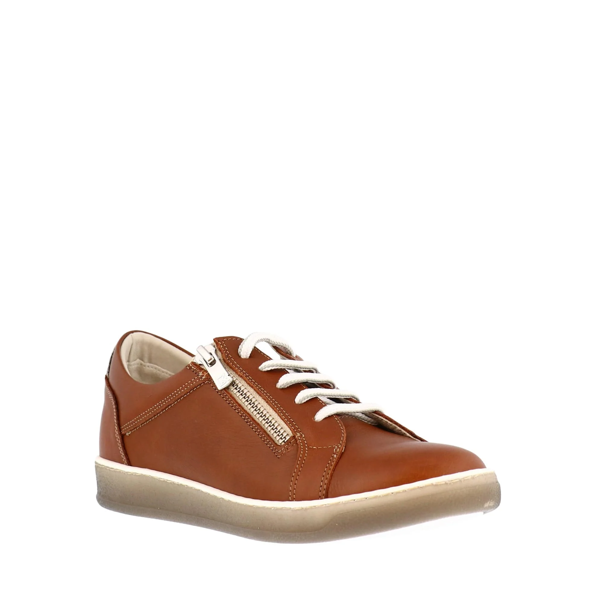 Dorking Women's Karen Lace & Zip Sneakers- Cuero/ Blanco - Image 2