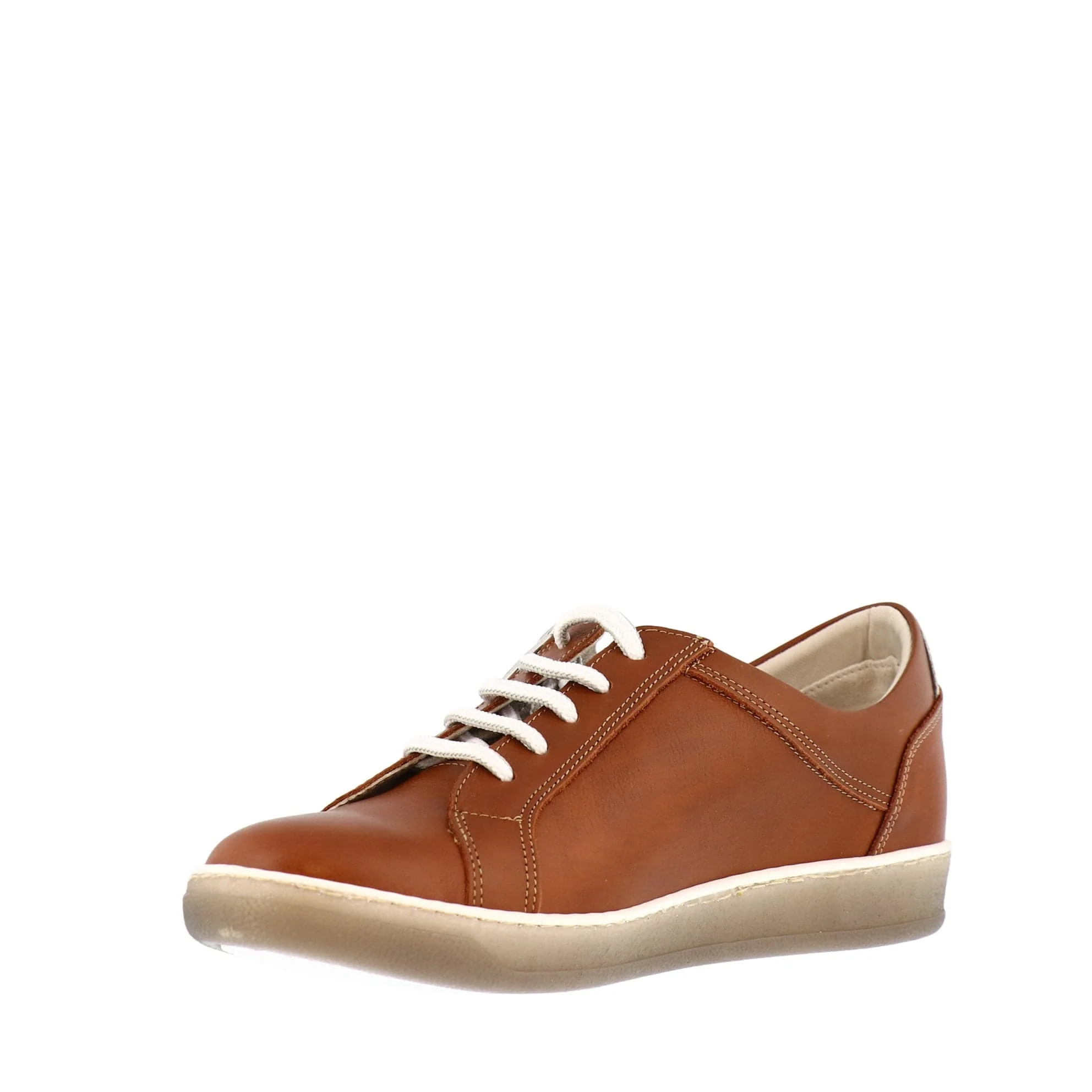 Dorking Women's Karen Lace & Zip Sneakers- Cuero/ Blanco - Image 3