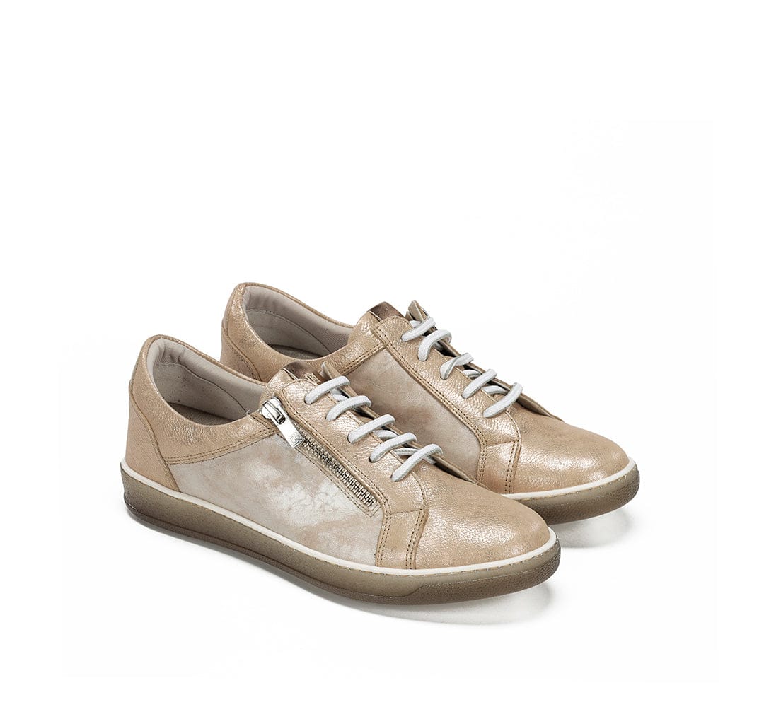 Dorking Women's Karen Lace & Zip Sneakers- Platino/ Piedra/ Cava - Image 3