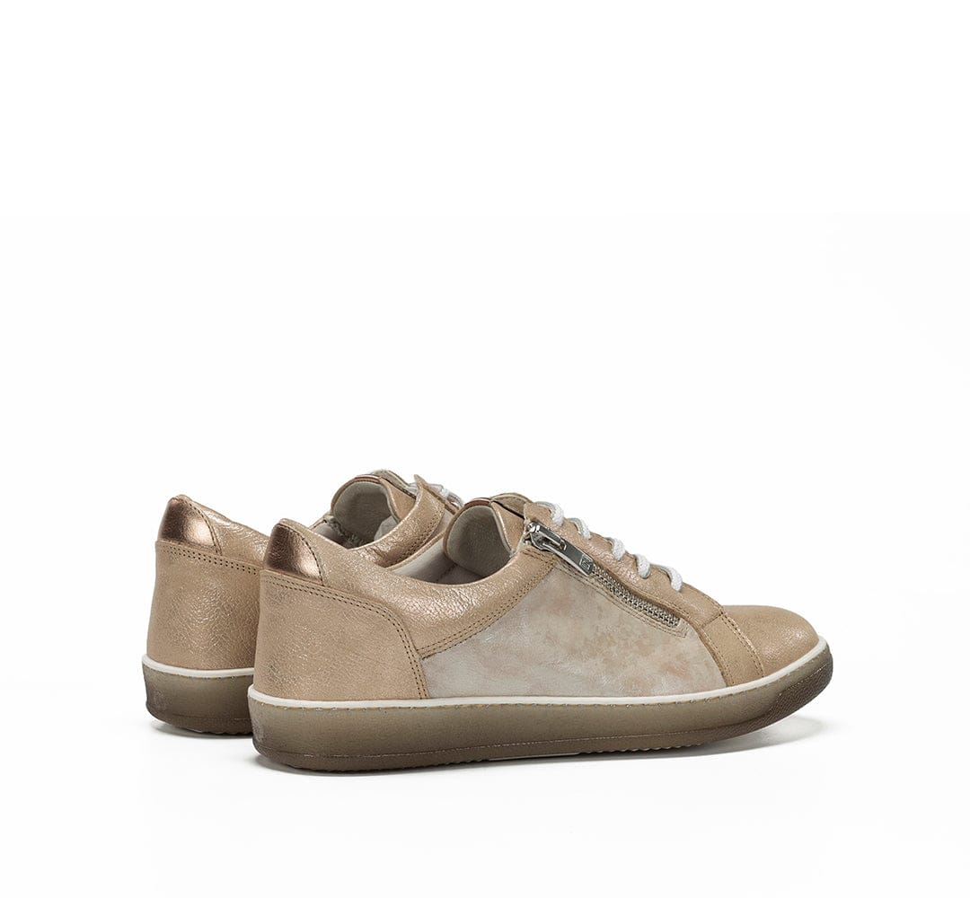 Dorking Women's Karen Lace & Zip Sneakers- Platino/ Piedra/ Cava - Image 4