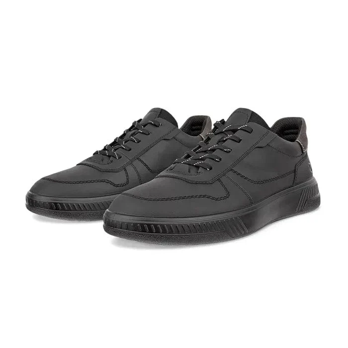Ecco Men's Move Leather Sneakers- Black/ Magnet - Image 3