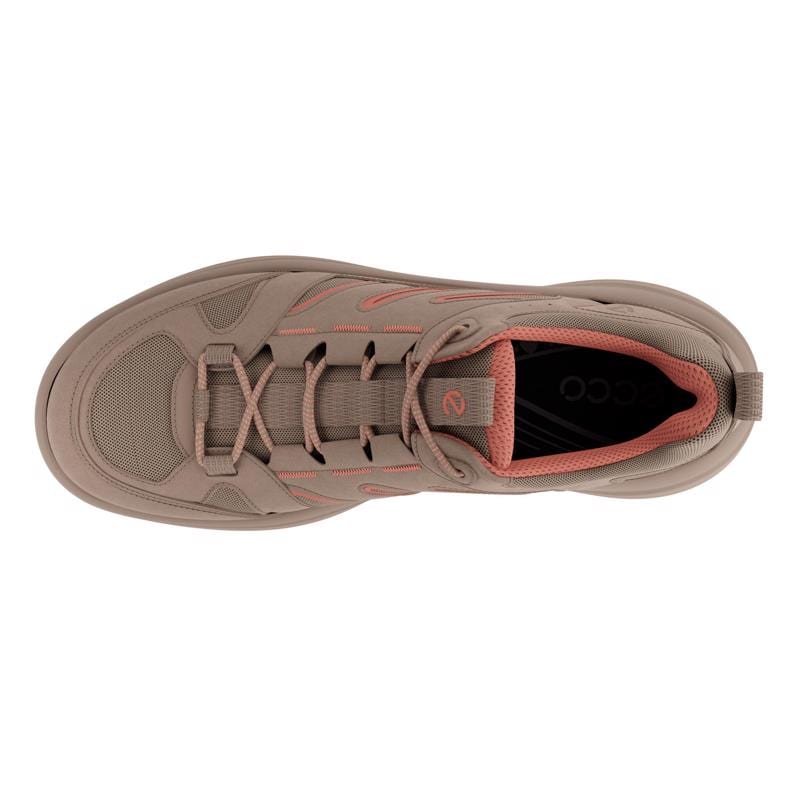 Ecco Women's Offroad Hiking Shoes- Nude/ Coral - Image 3