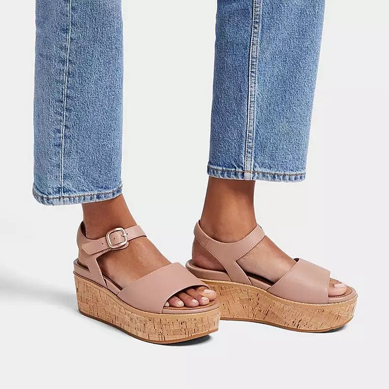 FitFlop Women's Eloise Cork-Wrap Platform Sandals- Pink