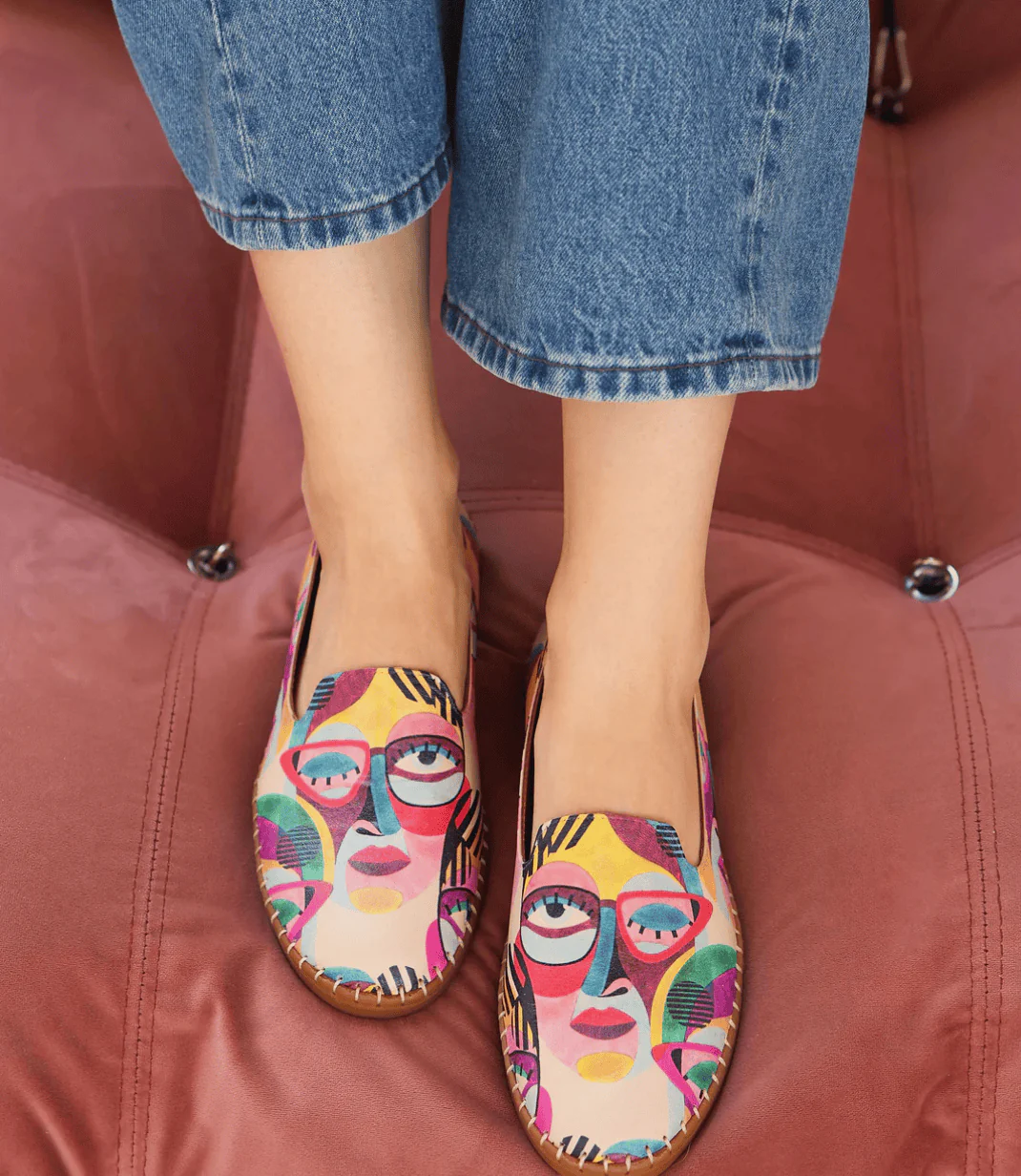 Everly Women's Frida 01 Patterned Mules- Picasso Leather - Image 4