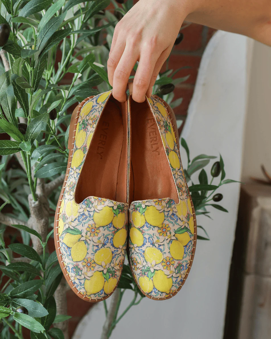 Everly Women's Frida 01 Patterned Mules- Lemon Leather - Image 3