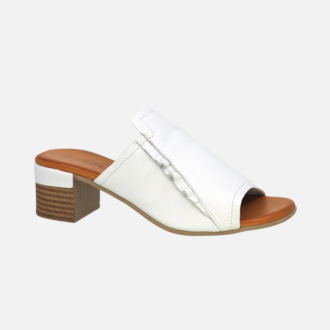 Everly Women's Gia 07 Mule Heels- White