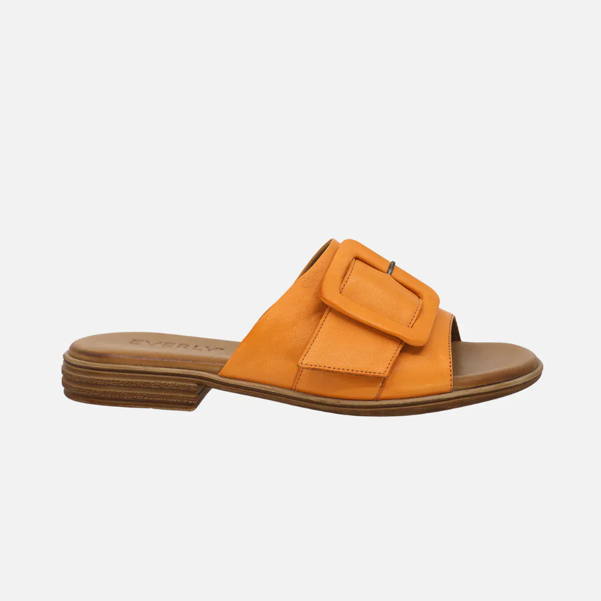 Everly Women's Lauren 03 Buckle Sandals- Orange