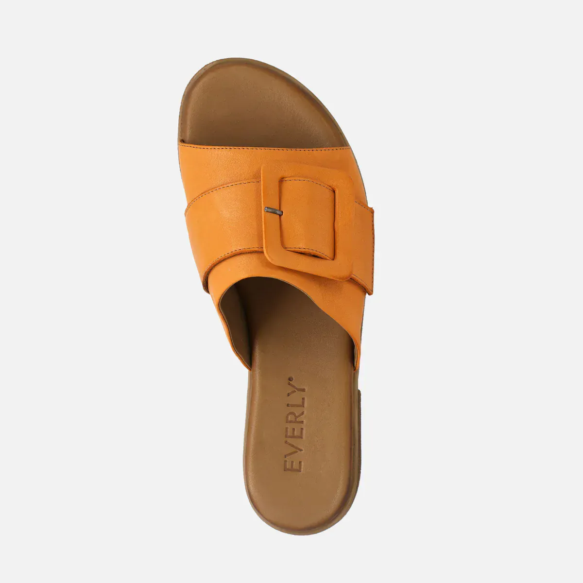 Everly Women's Lauren 03 Buckle Sandals- Orange - Image 4
