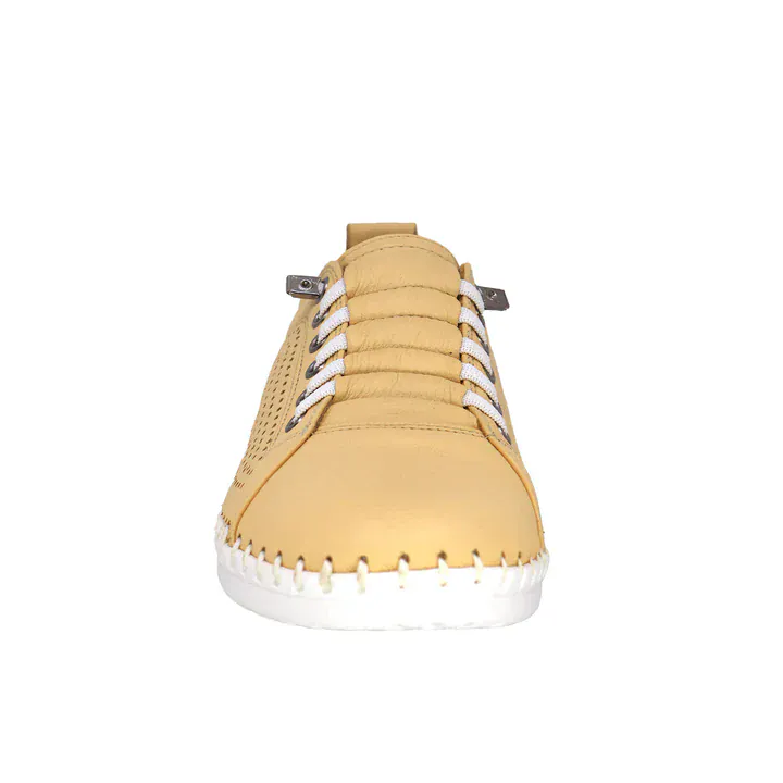 Everly Women's Leora 01 Perf Sneakers- Yellow - Image 3