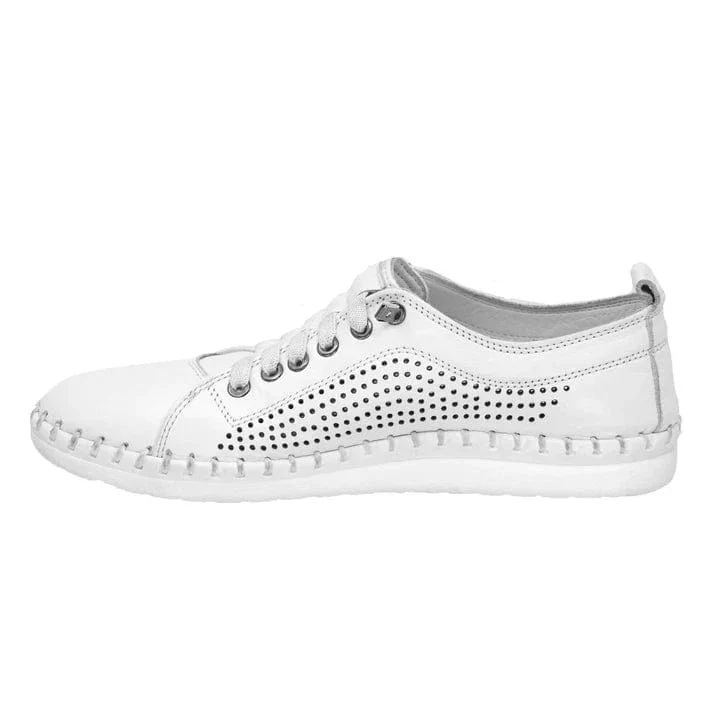 Everly Women's Leora 01 Perf Sneakers- White - Image 5