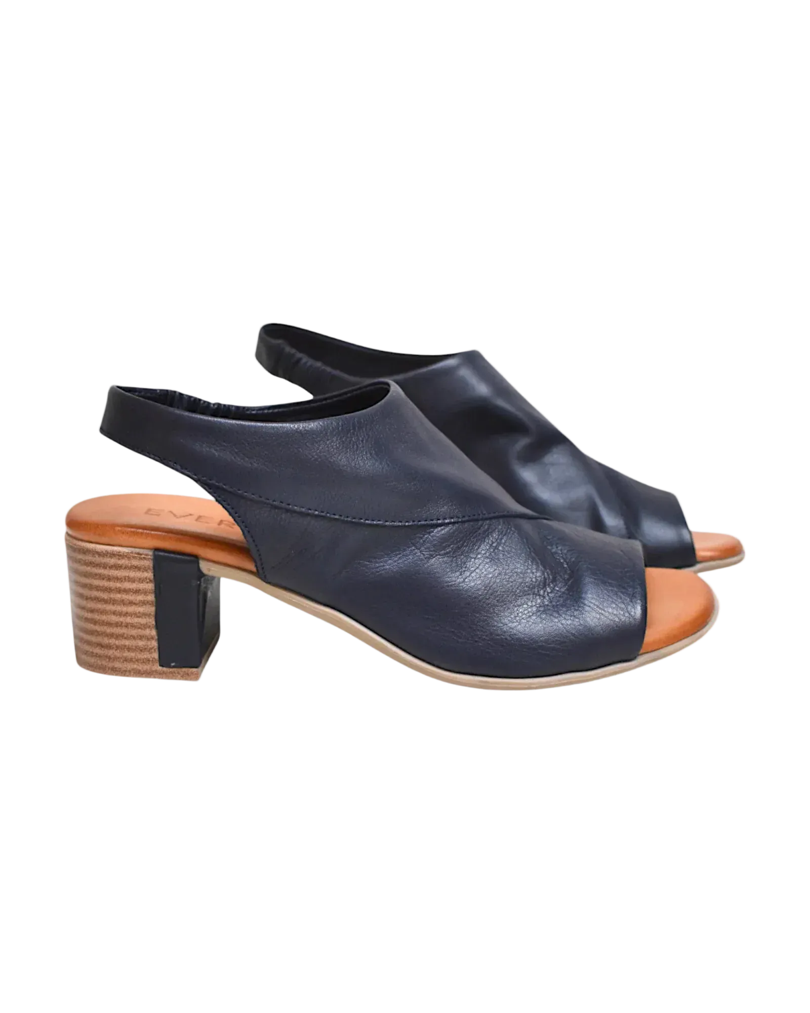 Everly Women's Phoenix 01 Slingback Heels- Navy Marine - Image 2