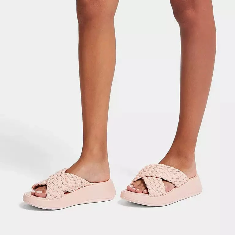 FitFlop Women's F-Mode Woven Cross Slides- Rose Foam - Image 2