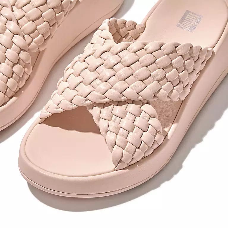 FitFlop Women's F-Mode Woven Cross Slides- Rose Foam - Image 3