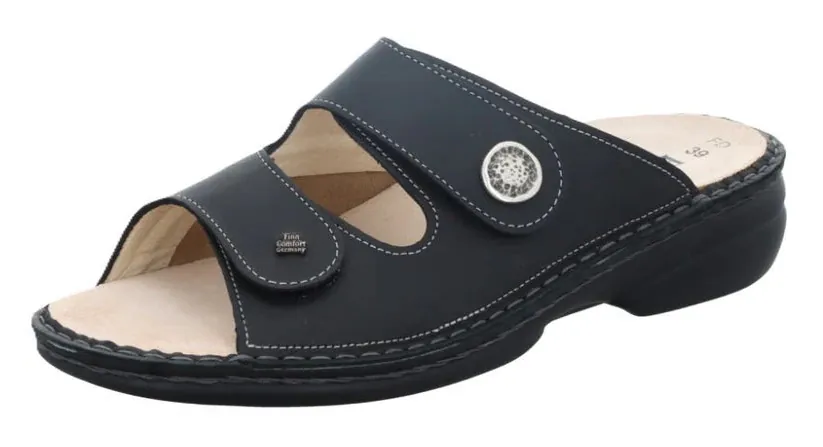 Finn Comfort Women's Zeno Sandals- Nappaseda/ Stretch Schwarz