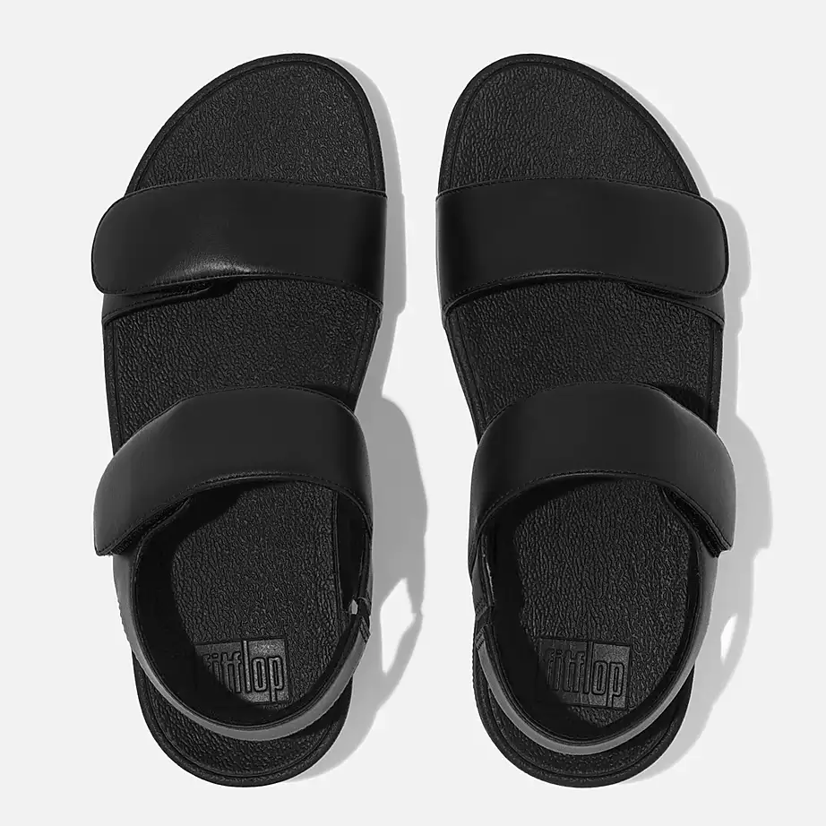FitFlop Women's Lulu Adjustable Leather Back-Strap Sandals- All Black - Image 2
