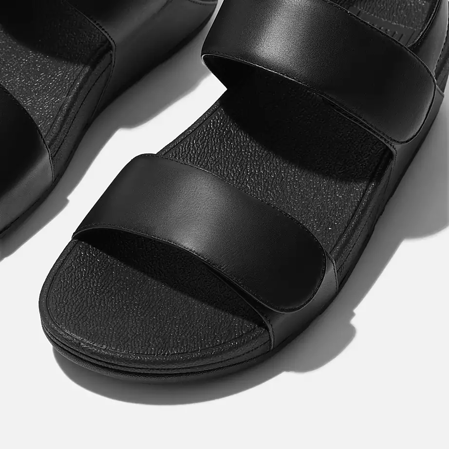 FitFlop Women's Lulu Adjustable Leather Back-Strap Sandals- All Black - Image 3