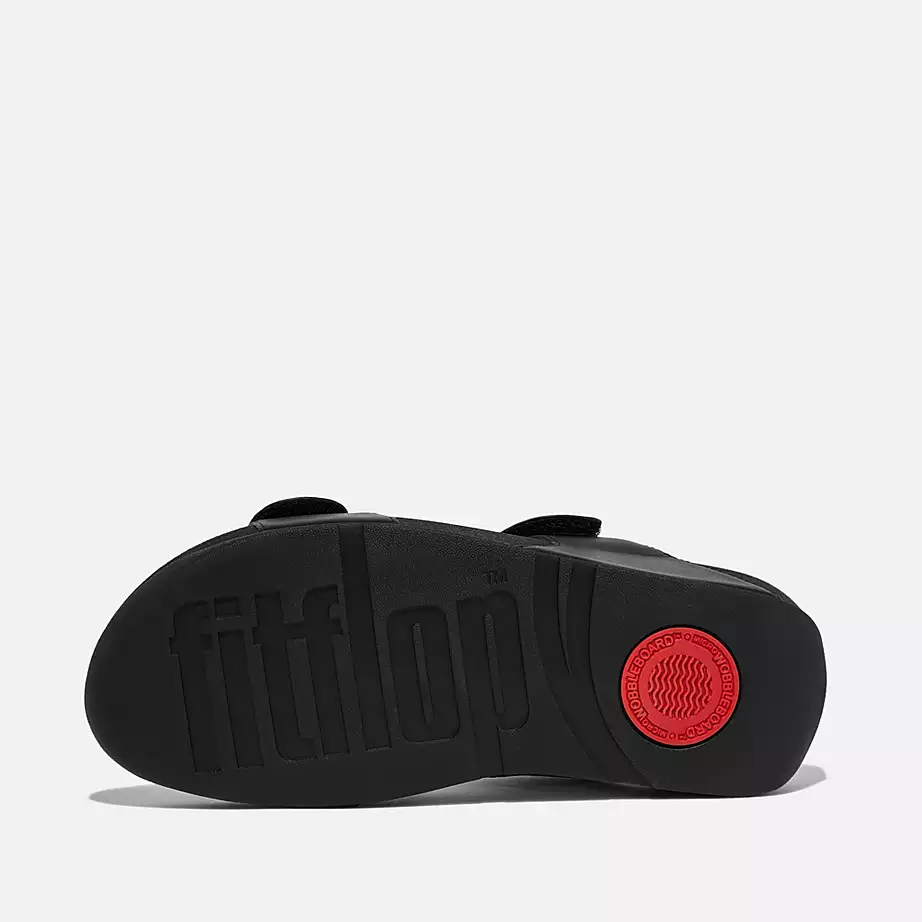 FitFlop Women's Lulu Adjustable Leather Back-Strap Sandals- All Black - Image 4