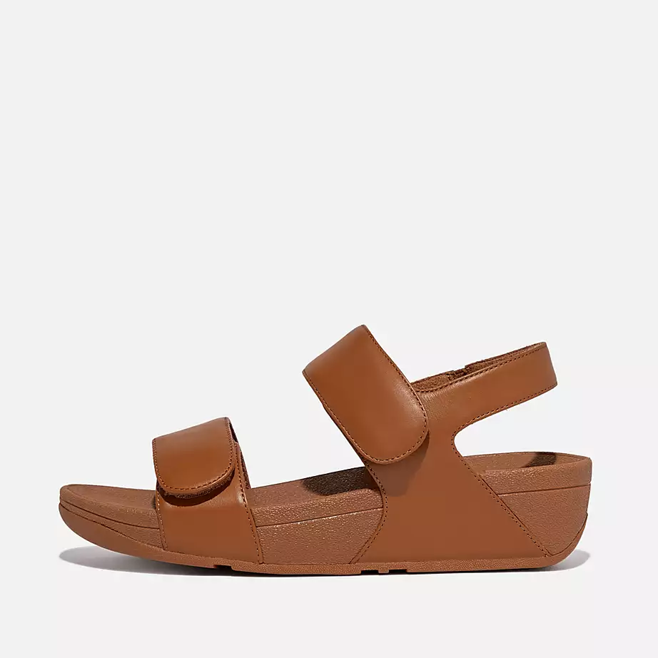 FitFlop Women's Lulu Adjustable Leather Back-Strap Sandals- Light Tan