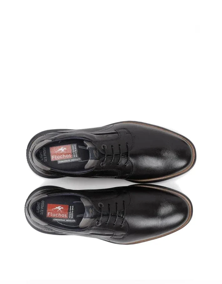 Fluchos Men's Fenix Lace Up Shoes- Habana Negro - Image 4