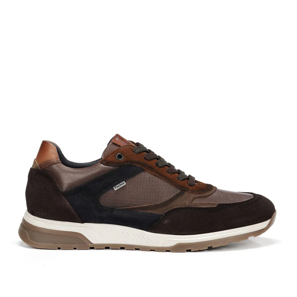 Fluchos Men's Louis Leather Sneakers- Cafe