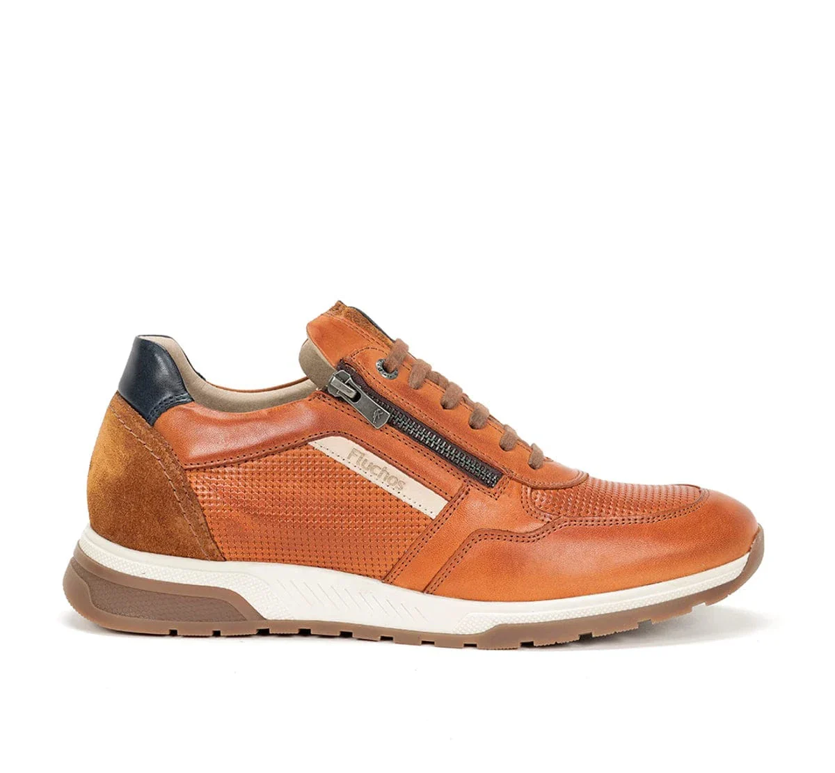Fluchos Men's Louis Lace & Zip Sneakers- Habana Cuero