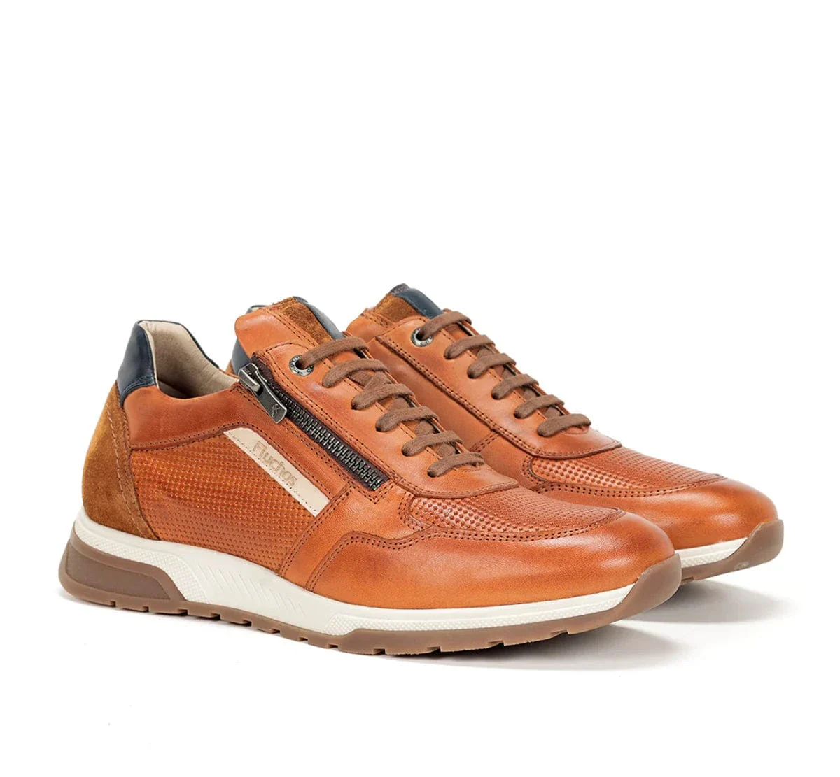 Fluchos Men's Louis Lace & Zip Sneakers- Habana Cuero - Image 2