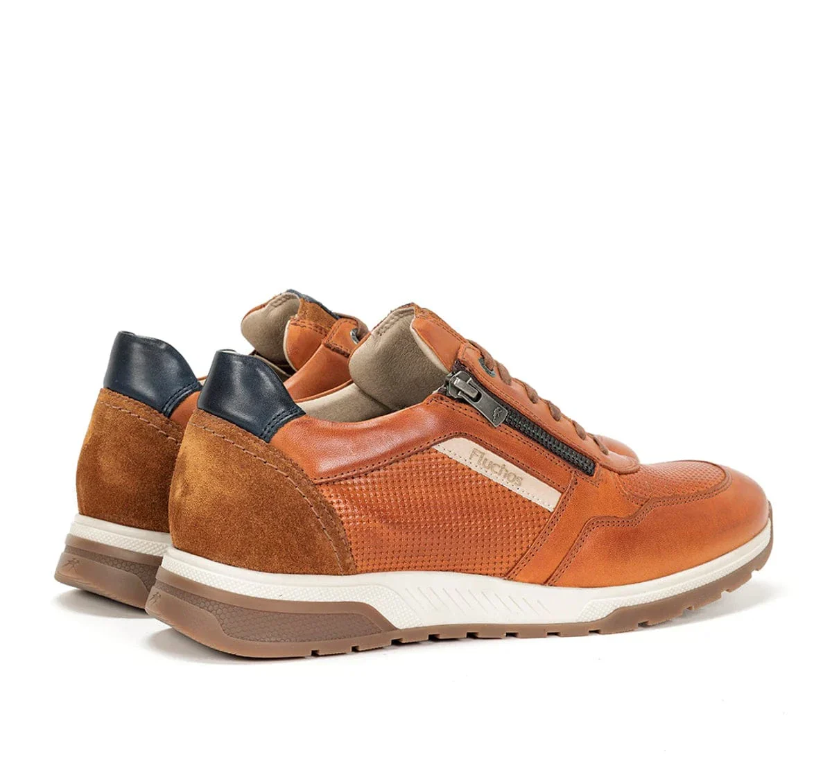 Fluchos Men's Louis Lace & Zip Sneakers- Habana Cuero - Image 3