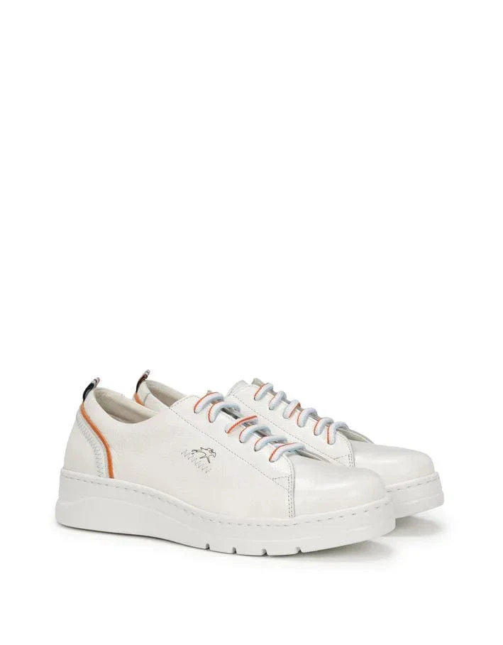 Fluchos Women's Pompas Sneakers- Blanco Naranja - Image 2
