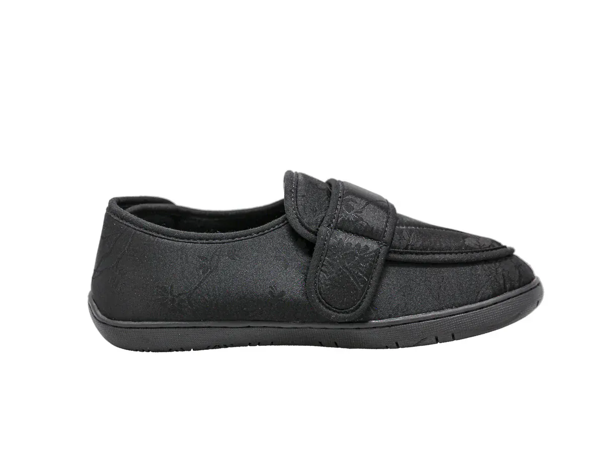 Foamtreads Women's Physician 2 Slippers- Black Satin